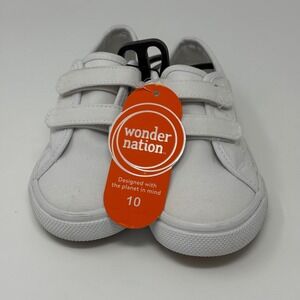 Wonder Nation Shoes Size 10 White Canvas Sneakers‎ NWT Casual Kids